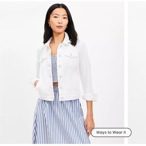LOFT White Jean Jacket Modern Denim Style